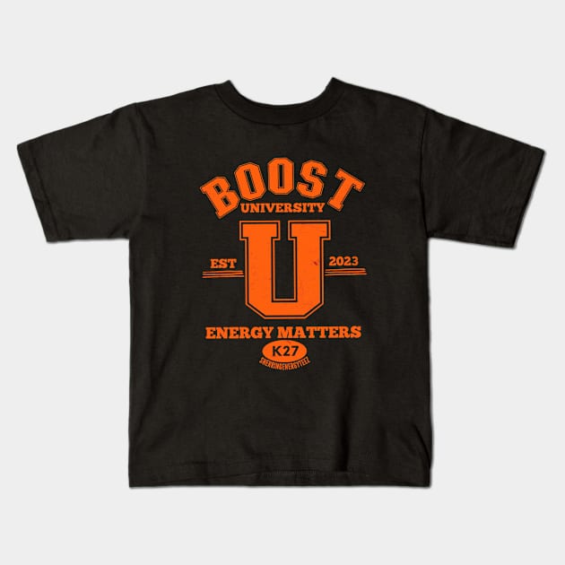 Boost  University  v1 Orange Kids T-Shirt by SherringenergyTeez